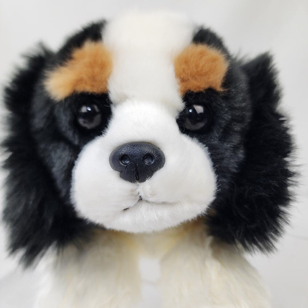 Aurora Cavalier King Charles Spaniel 12" Plush Dog Black White Brown Realistic